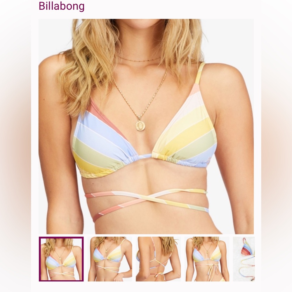 Size L NWT Billabong triangle wrap bikini top